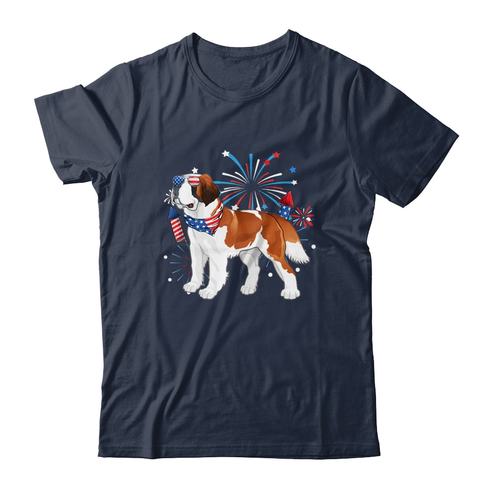 Saint Bernard Dog American USA Flag 4th of July women Lover Shirt & Tank Top | teecentury