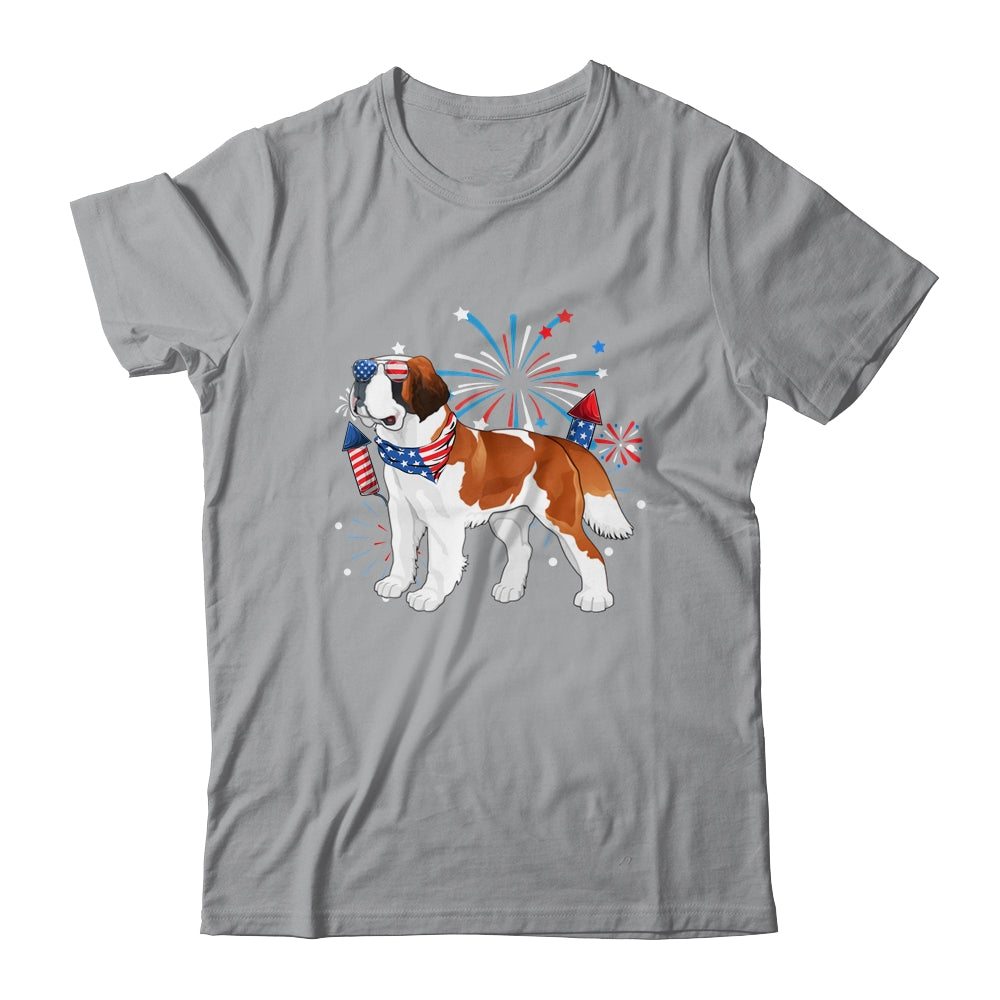 Saint Bernard Dog American USA Flag 4th of July women Lover Shirt & Tank Top | teecentury