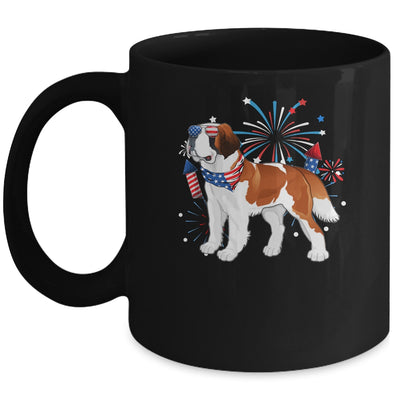 Saint Bernard Dog American USA Flag 4th of July women Lover Mug | teecentury