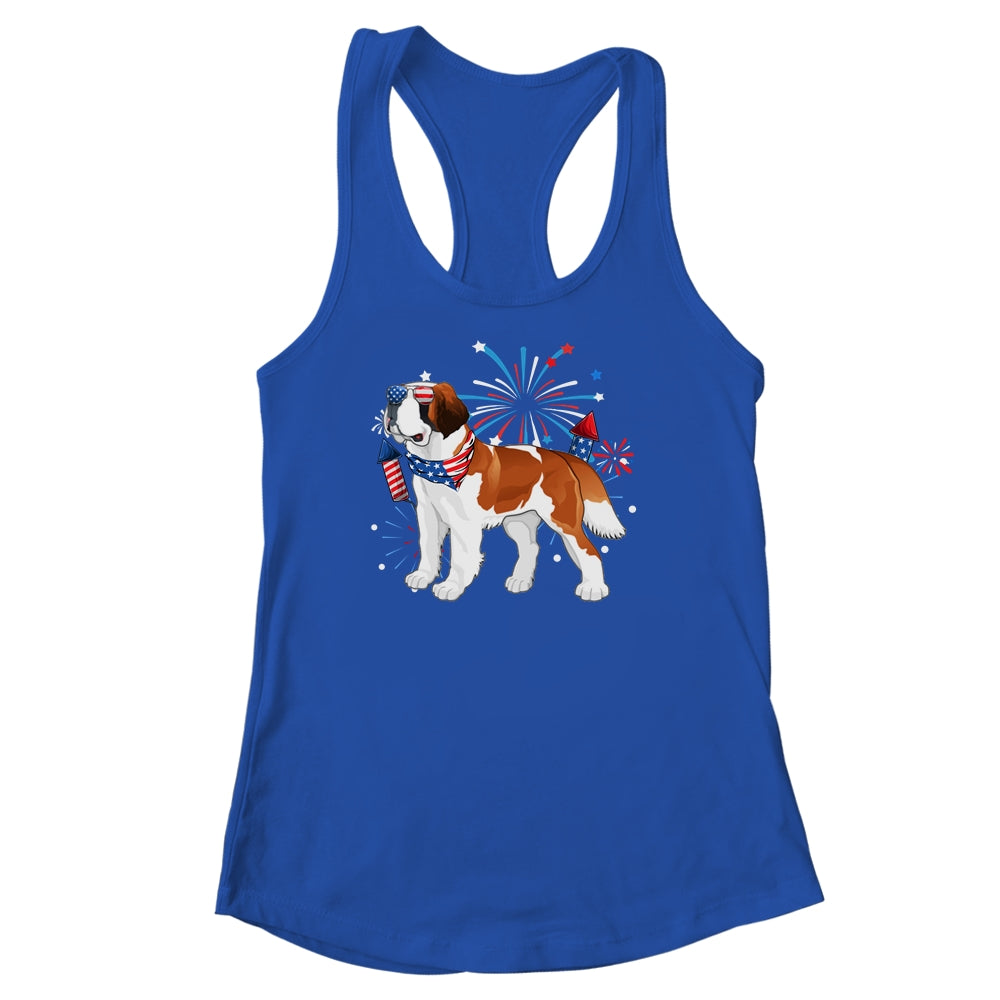 Saint Bernard Dog American USA Flag 4th of July women Lover Shirt & Tank Top | teecentury