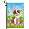 Saint Bernard Happy Easter Day Holiday Flag Funny Dog Dog Wear Bunny Ears Headband Cute for Home Decor | teecentury