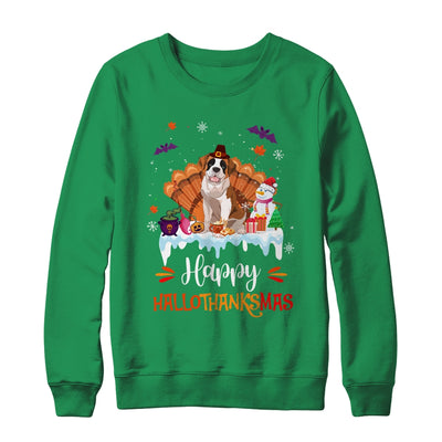 Saint Bernard Happy HalloThanksMas Halloween Christmas Shirt & Sweatshirt | teecentury
