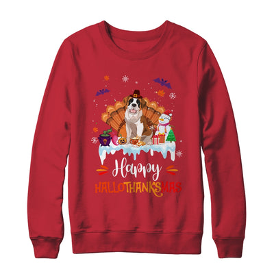 Saint Bernard Happy HalloThanksMas Halloween Christmas Shirt & Sweatshirt | teecentury