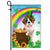 Saint Bernard St Patrick's Day Dog Flag Funny Peeking Dog Wear Green Hat Golden Pot Coin Shamrock Rainbow Spring Banner for Home Decor | teecentury