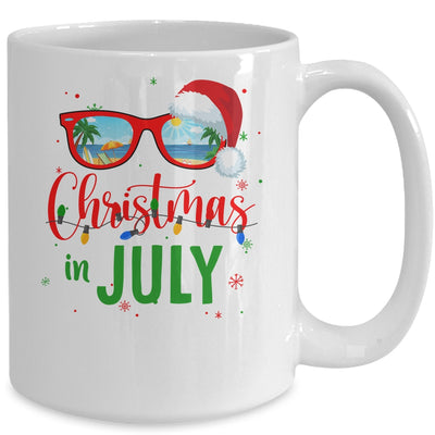 Santa Hat Sunglasses Summer Christmas In July Mug Coffee Mug | Teecentury.com