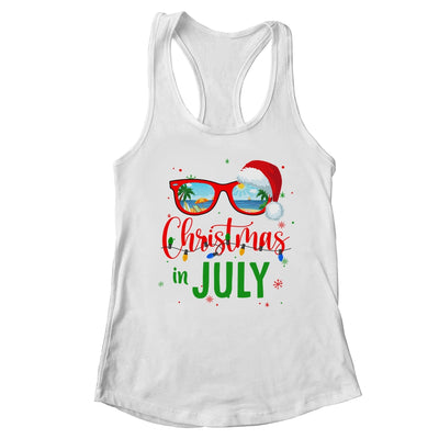 Santa Hat Sunglasses Summer Christmas In July T-Shirt & Tank Top | Teecentury.com