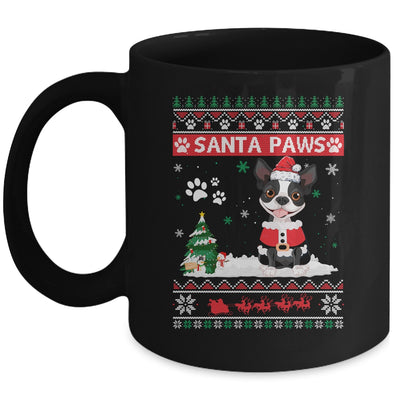 Santa Paws Boston Terrier Merry Christmas Dog Funny Xmas Mug Coffee Mug | Teecentury.com