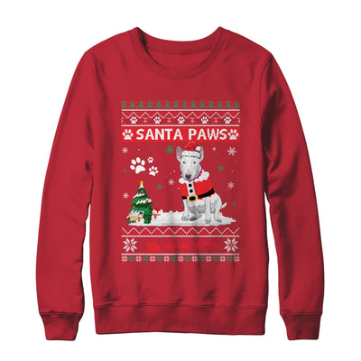 Santa Paws Bull Terrier Merry Christmas Dog Funny Xmas T-Shirt & Sweatshirt | Teecentury.com