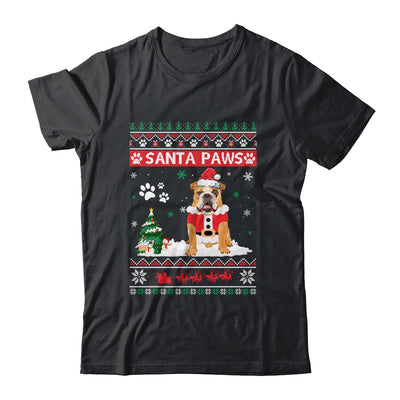 Santa Paws Bulldog Merry Christmas Dog Funny Xmas T-Shirt & Sweatshirt | Teecentury.com