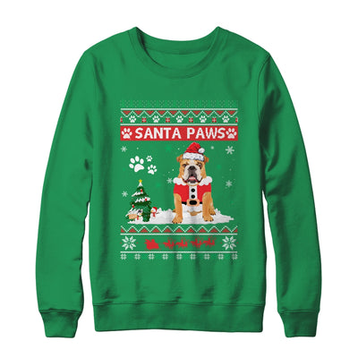 Santa Paws Bulldog Merry Christmas Dog Funny Xmas T-Shirt & Sweatshirt | Teecentury.com