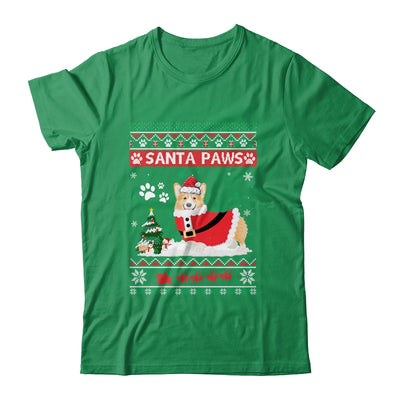 Santa Paws Corgi Merry Christmas Dog Funny Xmas T-Shirt & Sweatshirt | Teecentury.com