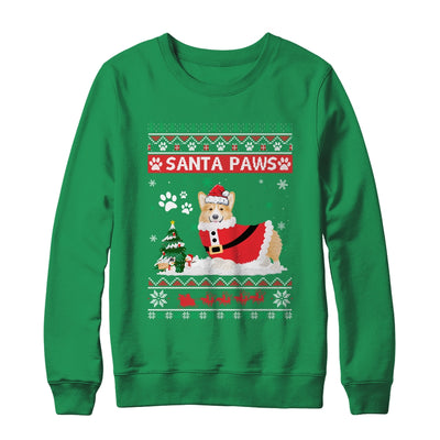 Santa Paws Corgi Merry Christmas Dog Funny Xmas T-Shirt & Sweatshirt | Teecentury.com