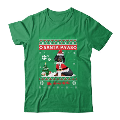 Santa Paws Dachshund Merry Christmas Dog Funny Xmas T-Shirt & Sweatshirt | Teecentury.com