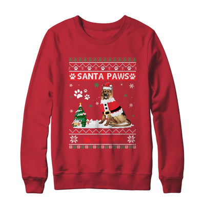 Santa Paws German Shepherd Merry Christmas Dog Funny Xmas T-Shirt & Sweatshirt | Teecentury.com