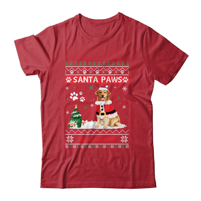 Santa Paws Golden Retriever Merry Christmas Dog Funny Xmas T-Shirt & Sweatshirt | Teecentury.com