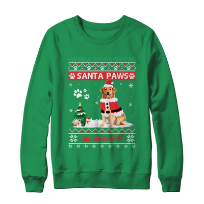 Santa Paws Golden Retriever Merry Christmas Dog Funny Xmas T-Shirt & Sweatshirt | Teecentury.com