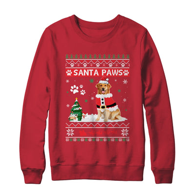 Santa Paws Golden Retriever Merry Christmas Dog Funny Xmas T-Shirt & Sweatshirt | Teecentury.com