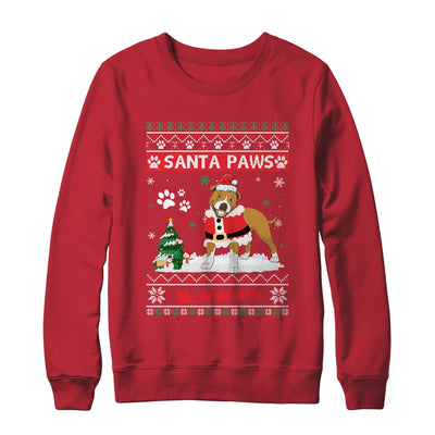 Santa Paws Pitbull Merry Christmas Dog Funny Xmas T-Shirt & Sweatshirt | Teecentury.com