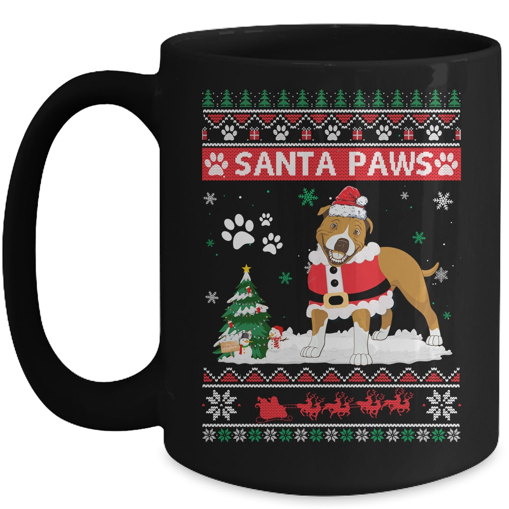 Santa Paws Pitbull Merry Christmas Dog Funny Xmas Mug Coffee Mug | Teecentury.com