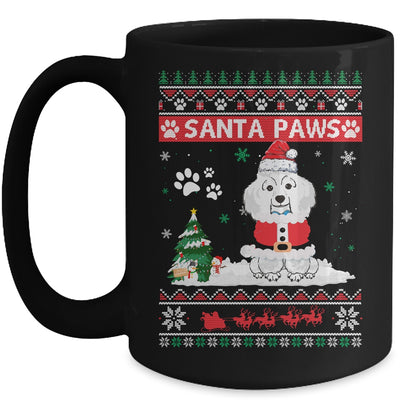 Santa Paws Poodle Merry Christmas Dog Funny Xmas Mug Coffee Mug | Teecentury.com