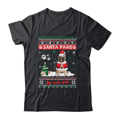 Santa Paws Pug Merry Christmas Dog Funny Xmas T-Shirt & Sweatshirt | Teecentury.com
