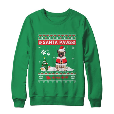 Santa Paws Pug Merry Christmas Dog Funny Xmas T-Shirt & Sweatshirt | Teecentury.com