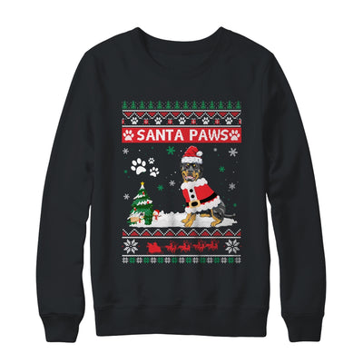 Santa Paws Rottweiler Merry Christmas Dog Funny Xmas T-Shirt & Sweatshirt | Teecentury.com