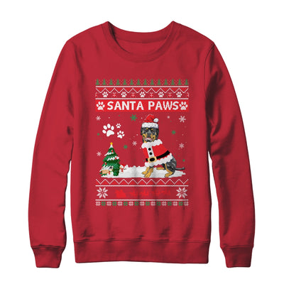 Santa Paws Rottweiler Merry Christmas Dog Funny Xmas T-Shirt & Sweatshirt | Teecentury.com