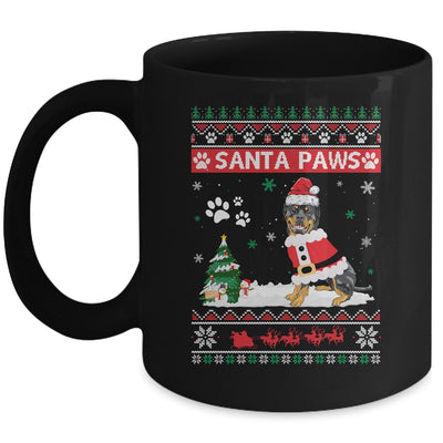 Santa Paws Rottweiler Merry Christmas Dog Funny Xmas Mug Coffee Mug | Teecentury.com
