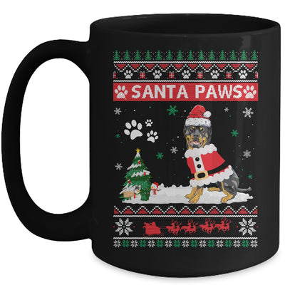 Santa Paws Rottweiler Merry Christmas Dog Funny Xmas Mug Coffee Mug | Teecentury.com