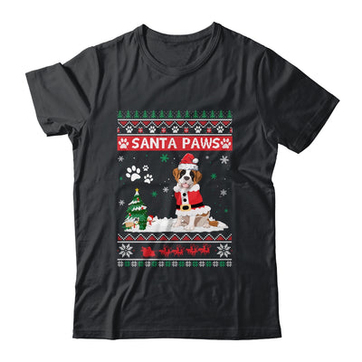 Santa Paws Saint Bernard Merry Christmas Dog Funny Xmas T-Shirt & Sweatshirt | Teecentury.com