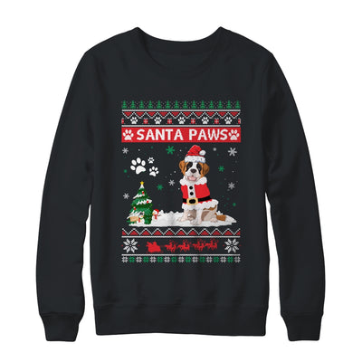 Santa Paws Saint Bernard Merry Christmas Dog Funny Xmas T-Shirt & Sweatshirt | Teecentury.com