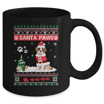 Santa Paws Saint Bernard Merry Christmas Dog Funny Xmas Mug Coffee Mug | Teecentury.com