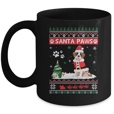 Santa Paws Saint Bernard Merry Christmas Dog Funny Xmas Mug Coffee Mug | Teecentury.com