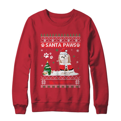 Santa Paws Shih Tzu Merry Christmas Dog Funny Xmas T-Shirt & Sweatshirt | Teecentury.com