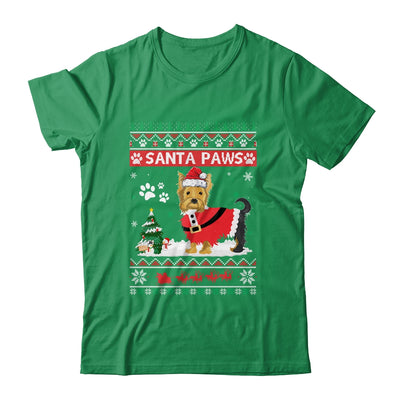 Santa Paws Yorkie Merry Christmas Dog Funny Xmas T-Shirt & Sweatshirt | Teecentury.com
