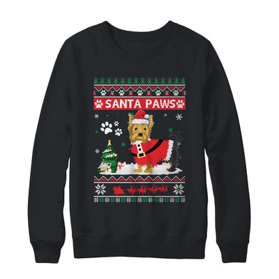 Santa Paws Yorkie Merry Christmas Dog Funny Xmas T-Shirt & Sweatshirt | Teecentury.com