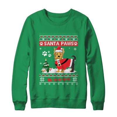 Santa Paws Yorkie Merry Christmas Dog Funny Xmas T-Shirt & Sweatshirt | Teecentury.com