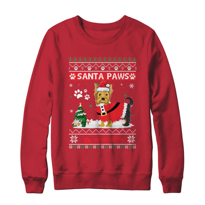 Santa Paws Yorkie Merry Christmas Dog Funny Xmas T-Shirt & Sweatshirt | Teecentury.com