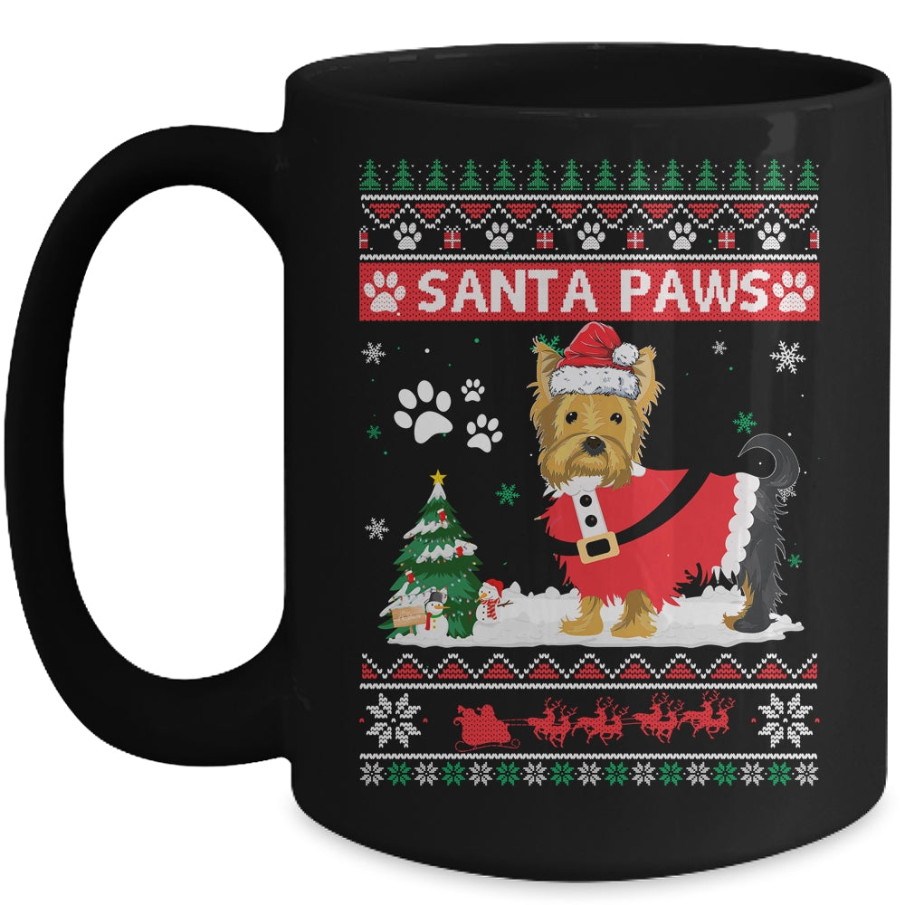 Santa Paws Yorkie Merry Christmas Dog Funny Xmas Mug Coffee Mug | Teecentury.com