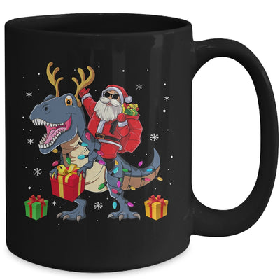 Santa Riding Dinosaur T Rex Deer Christmas Boys Mug Coffee Mug | Teecentury.com