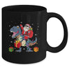 Santa Riding Dinosaur T Rex Deer Christmas For Boys Mug Coffee Mug | Teecentury.com