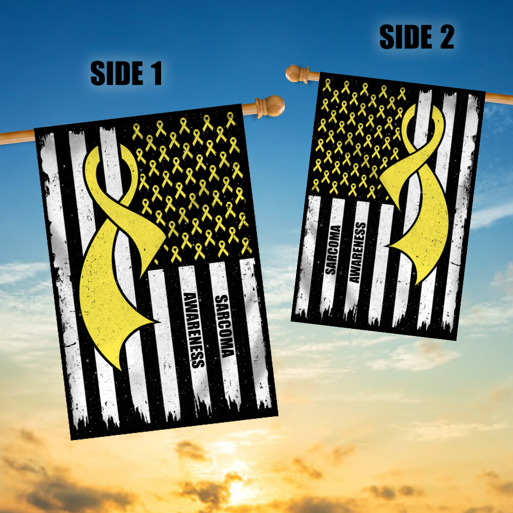 Sarcoma Awareness America Flag Yellow Ribbon Flag | Teecentury.com