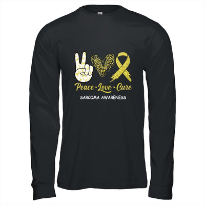 Sarcoma Awareness Peace Love Cure Leopard T-Shirt & Hoodie | Teecentury.com