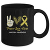 Sarcoma Awareness Peace Love Cure Leopard Mug Coffee Mug | Teecentury.com