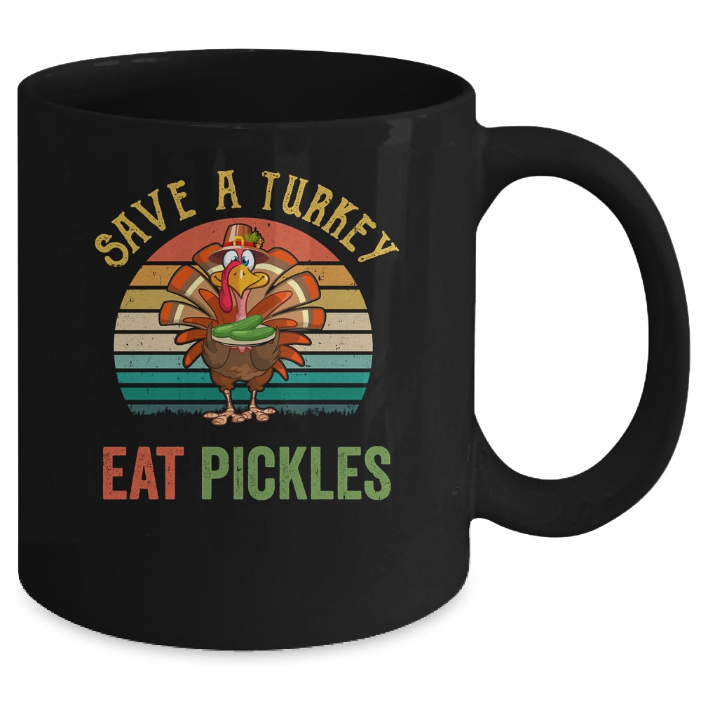 Save a turkey eat a Pickles Funny Thanksgiving costume Mug | teecentury