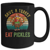 Save a turkey eat a Pickles Funny Thanksgiving costume Mug | teecentury