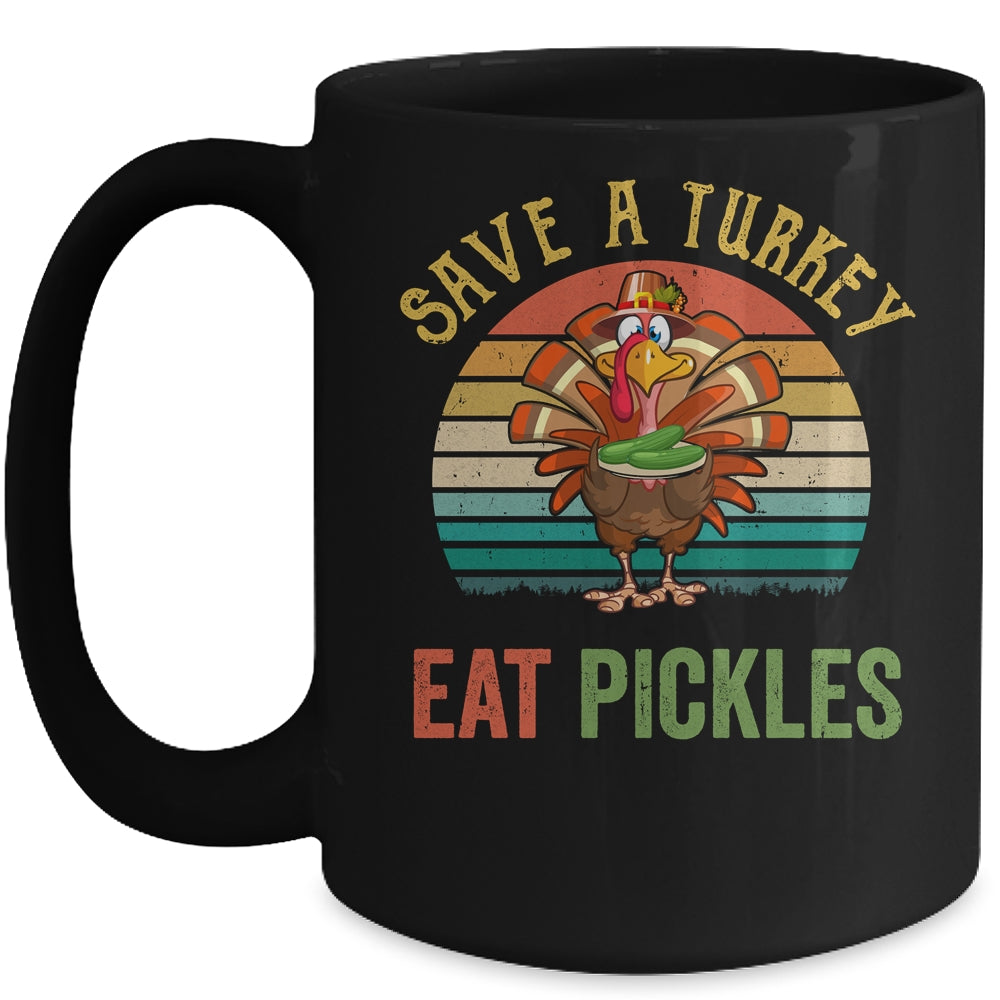 Save a turkey eat a Pickles Funny Thanksgiving costume Mug | teecentury