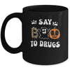 Say Boo To Drugs Funny Halloween Red Ribbon Week Awareness Mug | teecentury