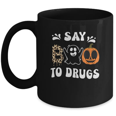 Say Boo To Drugs Funny Halloween Red Ribbon Week Awareness Mug | teecentury